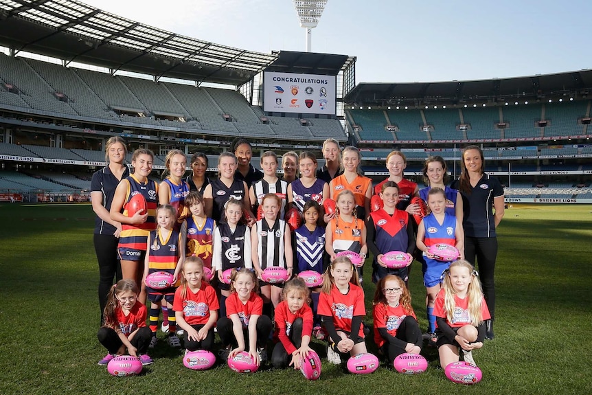 Players and fans of the new Women's National League at the MCG