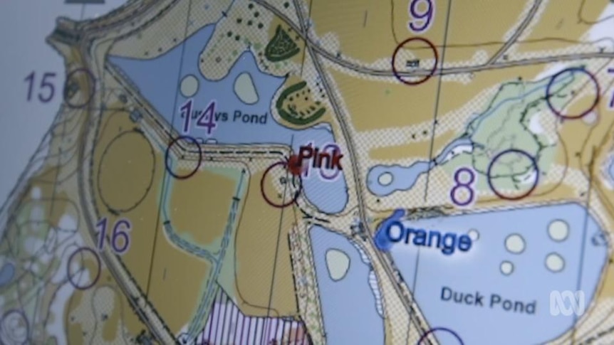 Close-up detail of map