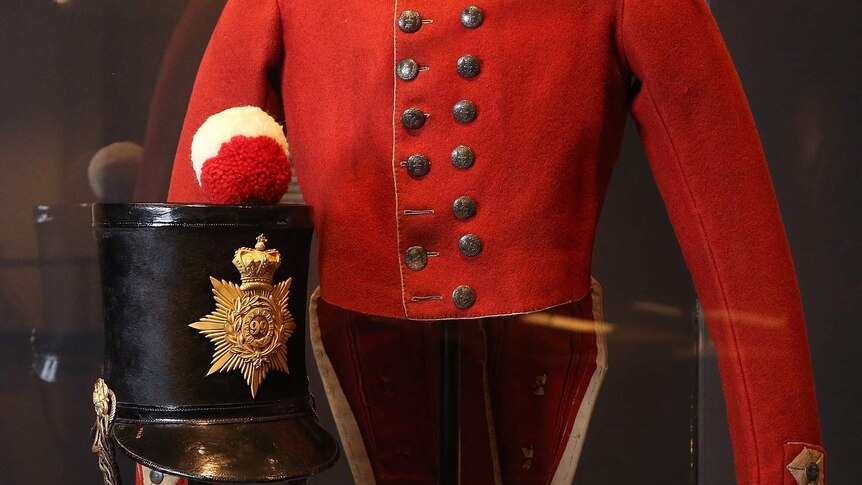 British redcoat soldier's uniform and hat