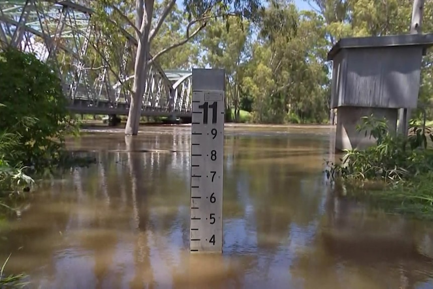 an overflown river