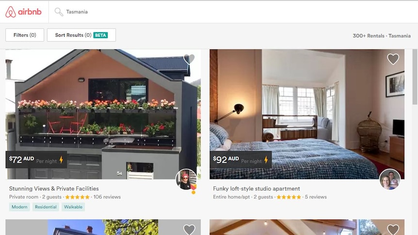 Airbnb accommodation in Tasmania
