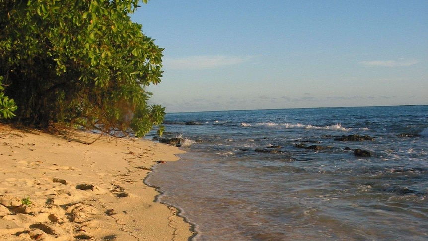 Sunset beach on Mana Island, Fiji