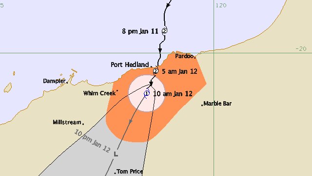 Category 1 Tropical Cyclone Heidi crosses the Western Australian coast