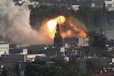 Smoke rises form Kobane after US-led airstrikes