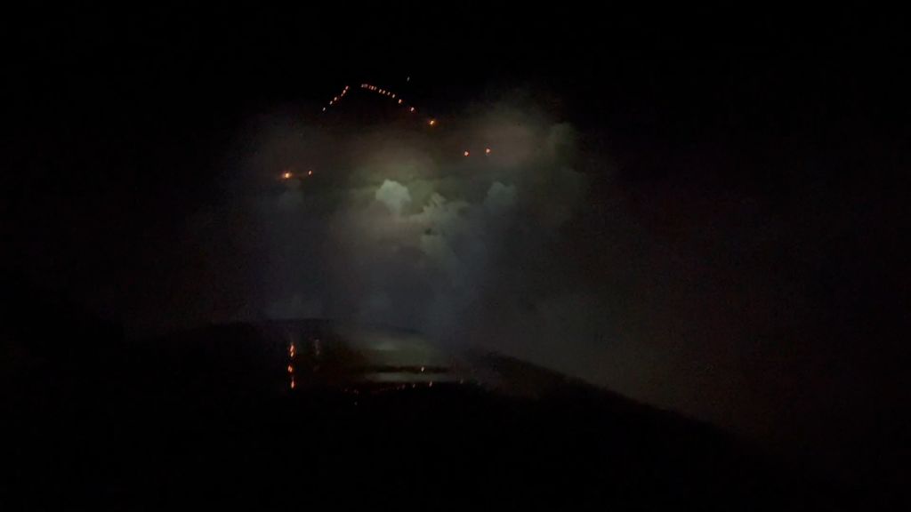 A RFDS pilot comes in for a 'dunny-roll' landing during a night ...