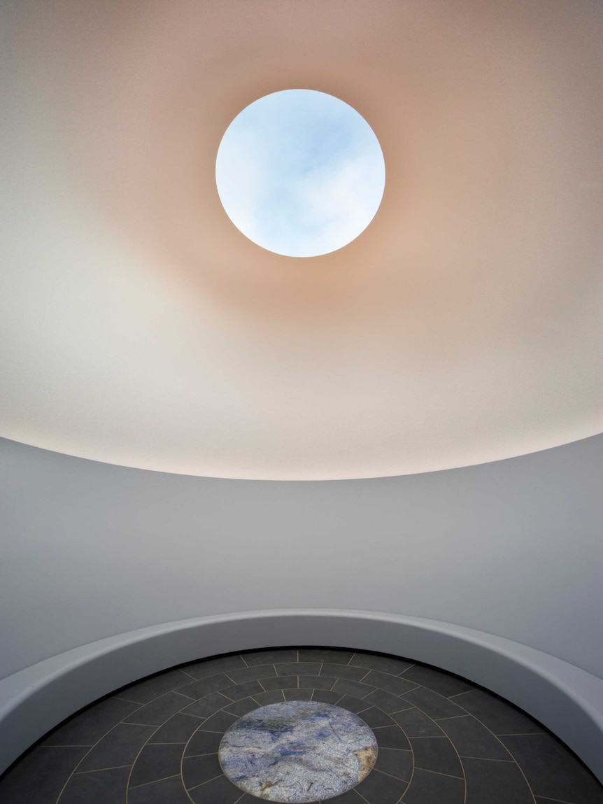 Visitors can sit inside the dome and look up at the sky.
