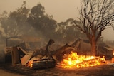 Fire aftermath, Steels Creek, 8:30pm on Black Saturday, 7-2-2010.