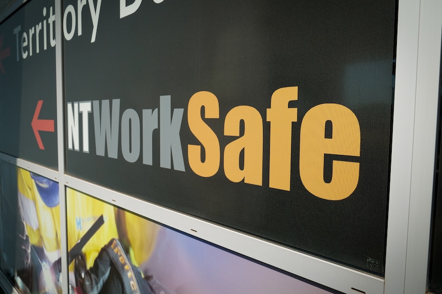 A window graphic at entrance to NT WorkSafe.