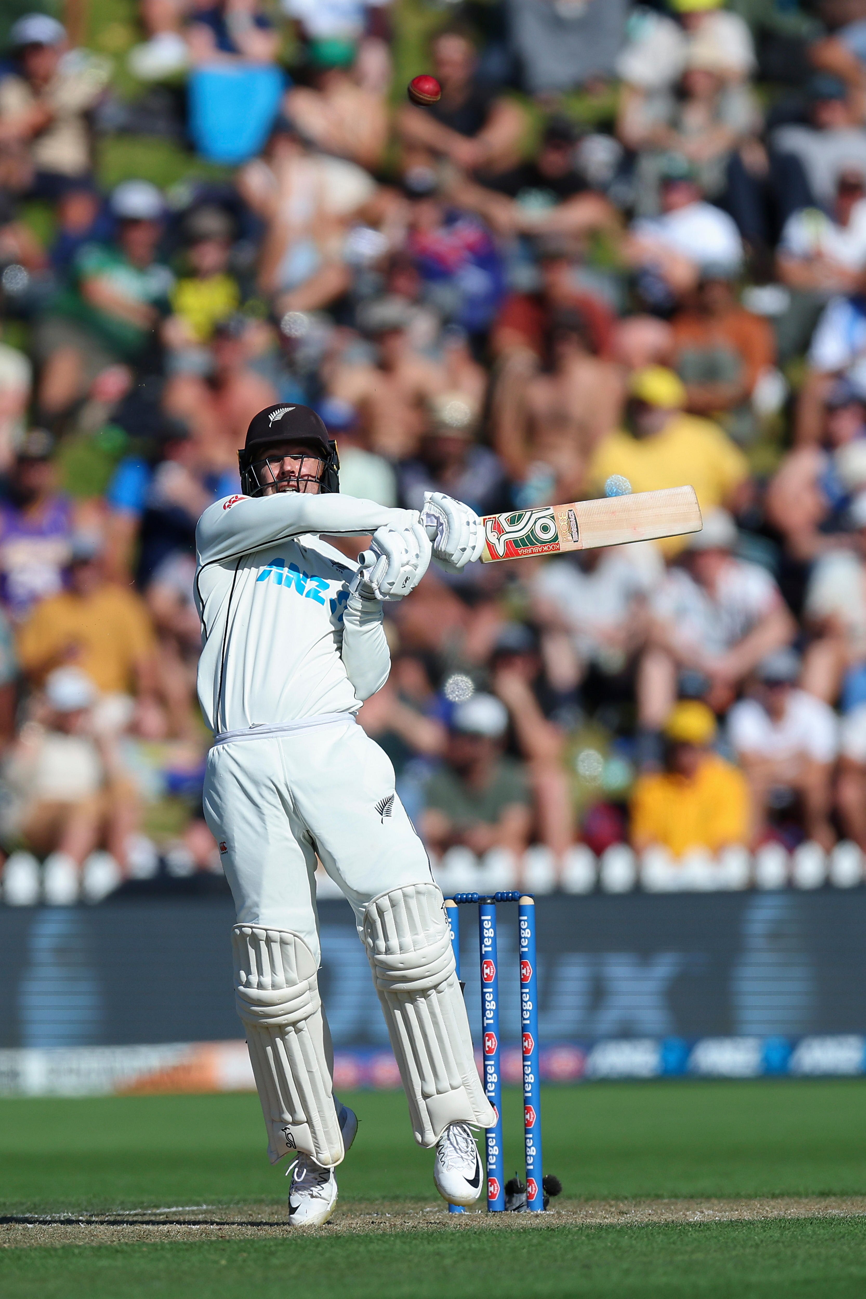 Tom Blundell hits the ball