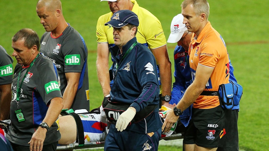 Alex McKinnon was stretchered from the field on Monday night and remains in intensive care in a Melbourne hospital.