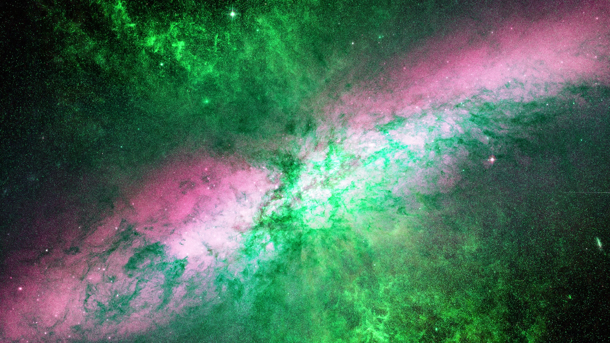 Pink and green galaxy 