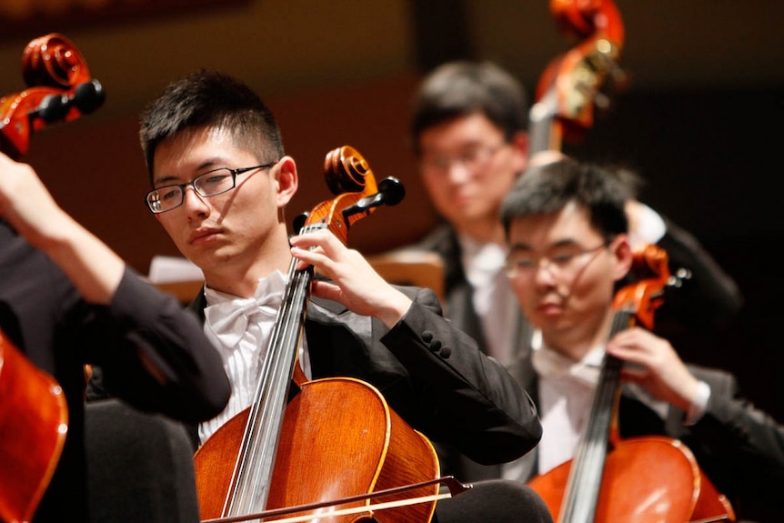 Members of the The Shanghai Jiao Tong University Symphony Orchestra