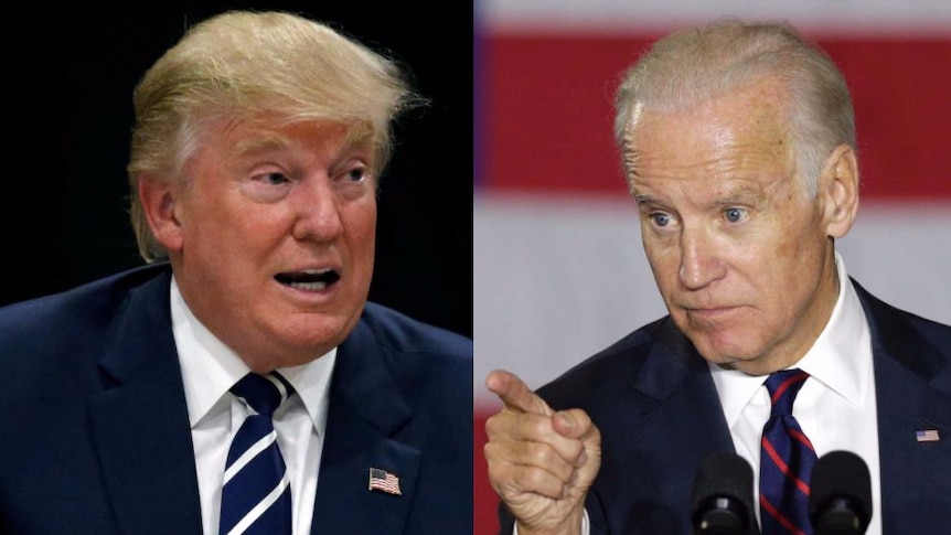 Composite of Joe Biden and Donald Trump.