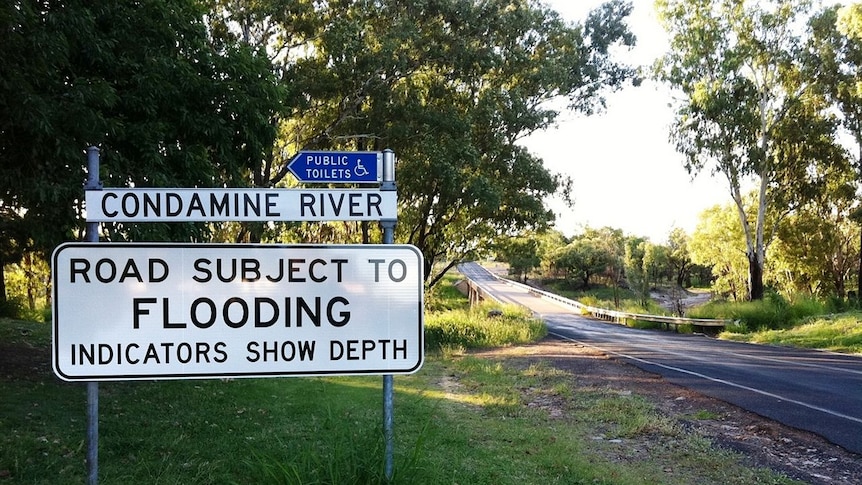 The Condamine River hit a record height of 15.25 metres at Condamine in early January 2011.