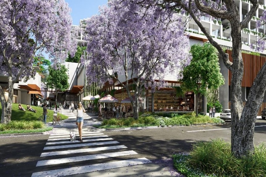 A concept image for Newstead Green proposed by Seymour Group at 99 Breakfast Creek Road.