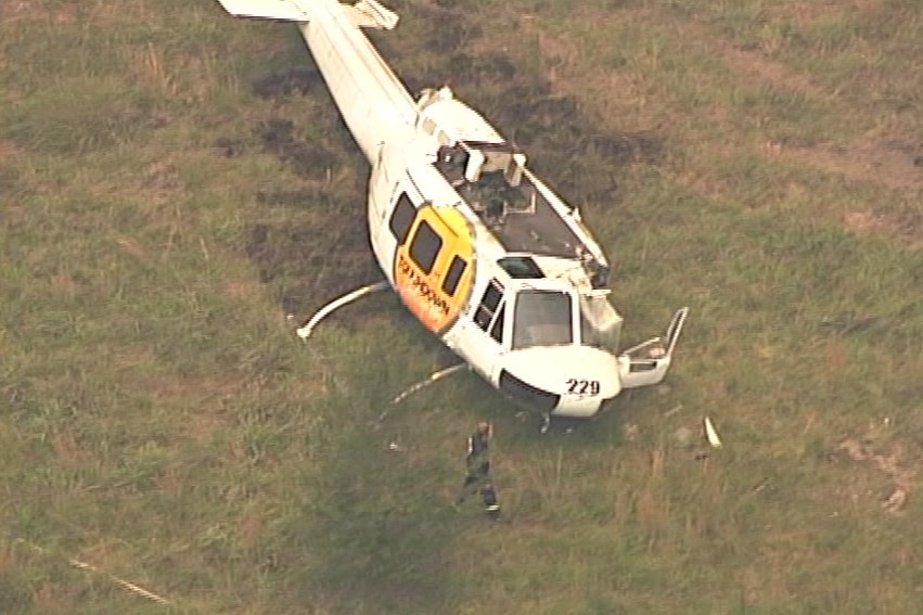 helicopter crash in bushland