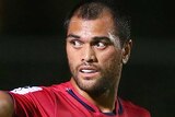 Karmichael Hunt in action for the Reds in a Super Rugby trial match.