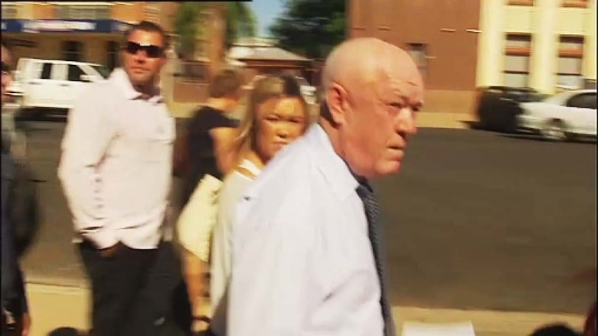 Hilton Humphries, a school principal accused of abusing a 10yo girl at Moree, appears in court at Moree on Monday 10 March 2014. (file photograph)