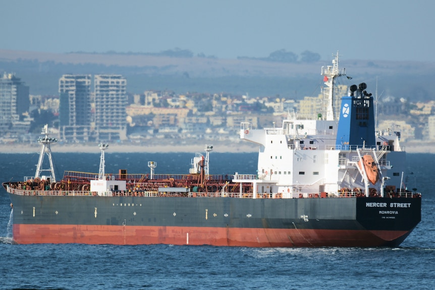 The Liberian-flagged oil tanker Mercer Street off Cape Town, South Africa