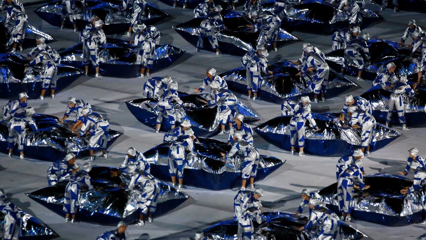 Silver costumes at Rio Olympics opening ceremony
