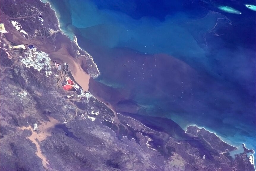 Flooding at Gladstone as seen from space