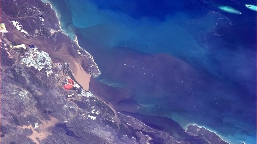 Flooding at Gladstone as seen from space