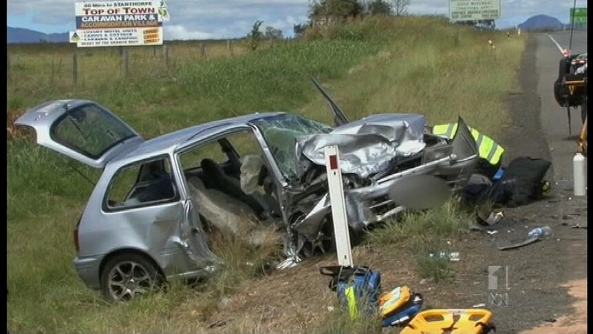 Two cars collided head-on just after 8:00am (AEST) north of Aratula.