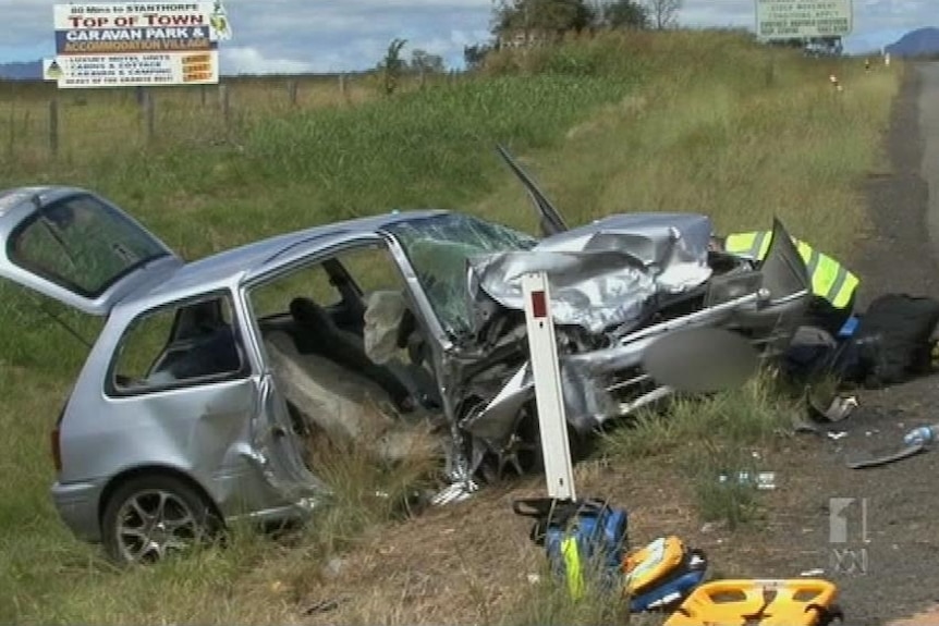 Two cars collided head-on just after 8:00am (AEST) north of Aratula.