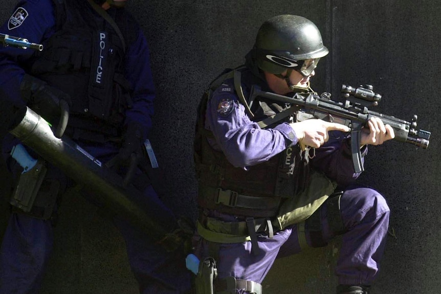 AFP officer during a counter-terrorism exercise.