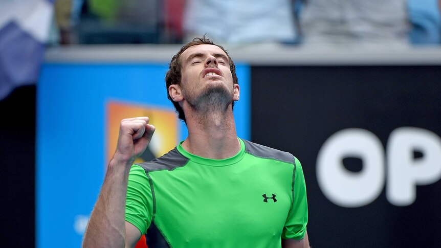 Safe passage ... Andy Murray pumps his fist after beating Marinko Matosevic