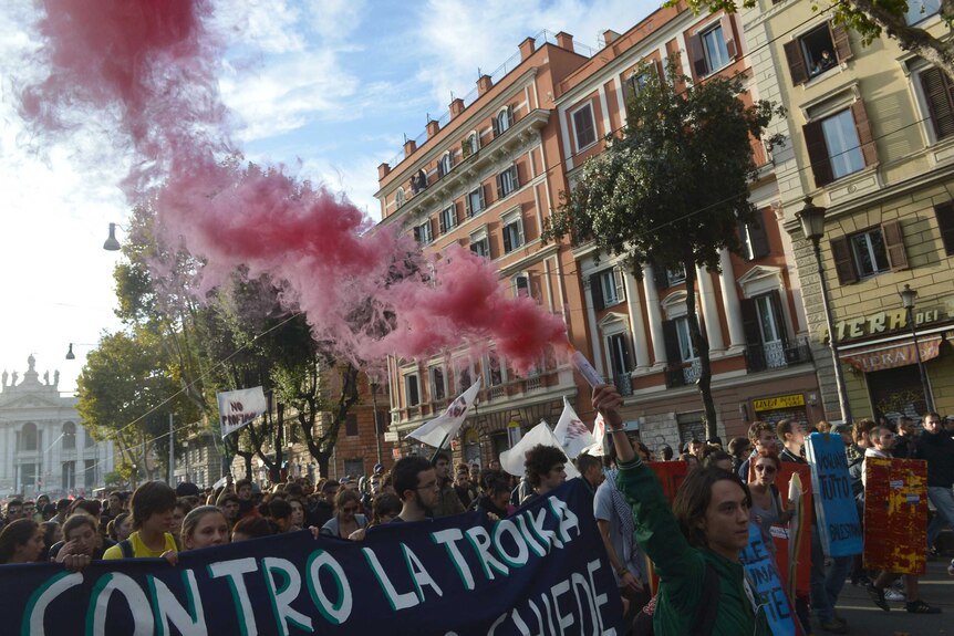 Italians protest Rome's austerity