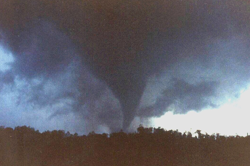 A tornado descending on Bucca, near Bundaberg in southern Queensland, in 1992.