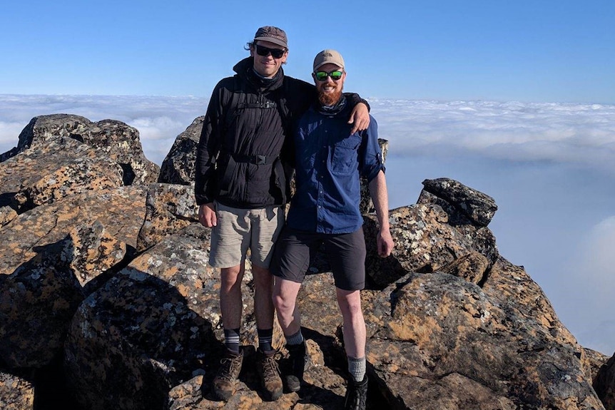 Tristan North and friend, Mount Anne, Tasmania, January 2019