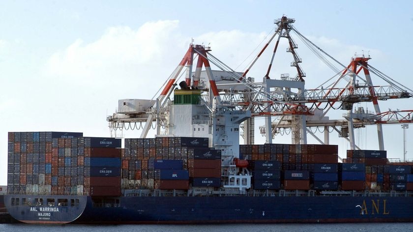 A container ship at Fremantle