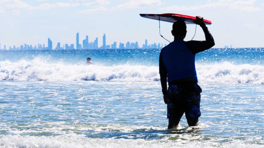 man at beach