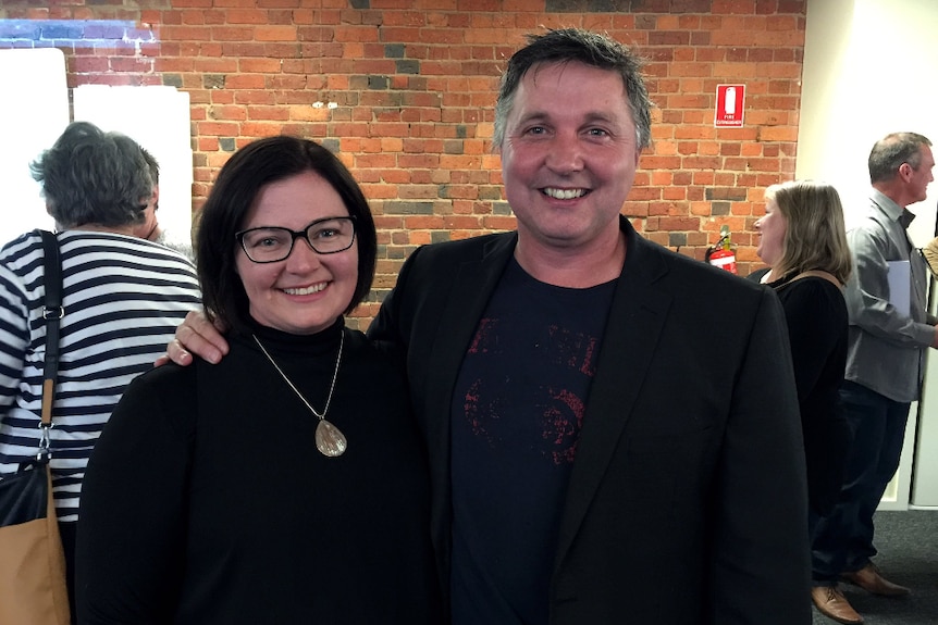 Lisa Chesters and Matt Emond at the Bendigo council vote count in October 2016.