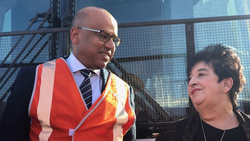 Sanjeev Gupta arrives at the Whyalla steelworks for a tour.