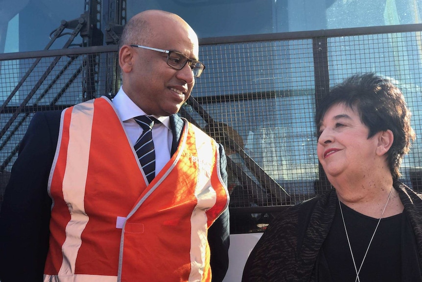 Sanjeev Gupta arrives at the Whyalla steelworks for a tour.