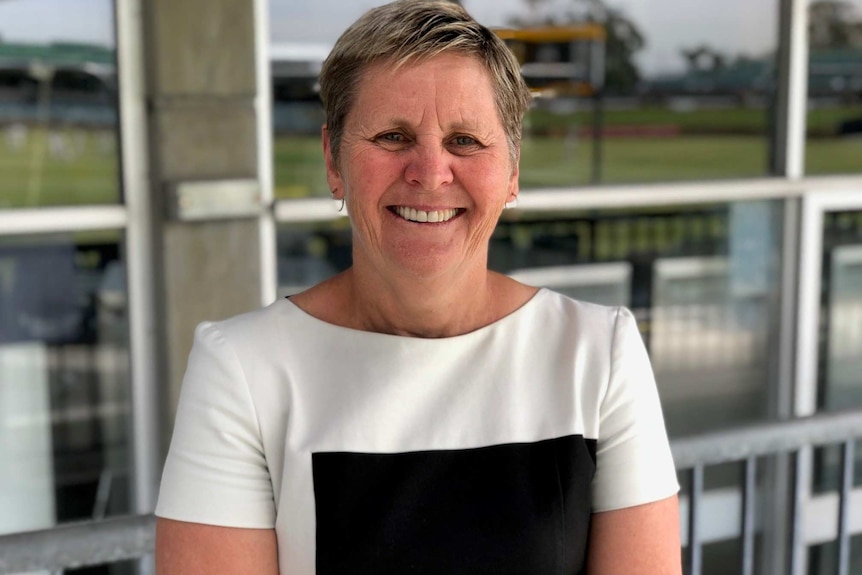 A mid shot of a smiling Western Australian Cricket Association chief executive officer Christina Matthews.