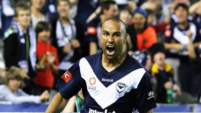 Simply unstoppable... Archie Thompson scored twice and set up a third goal in Melbourne's 4-0 romp.
