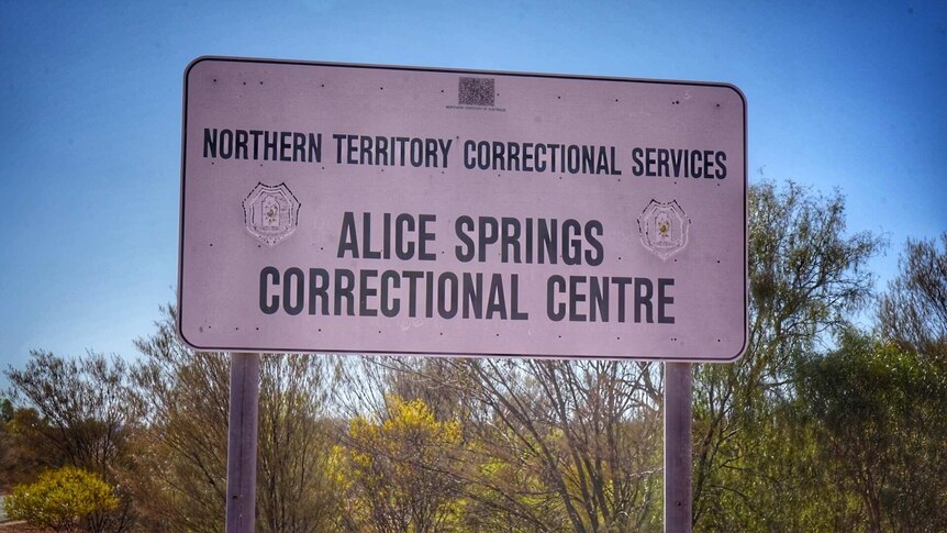 A sign outside the Alice Springs Correctional Centre.