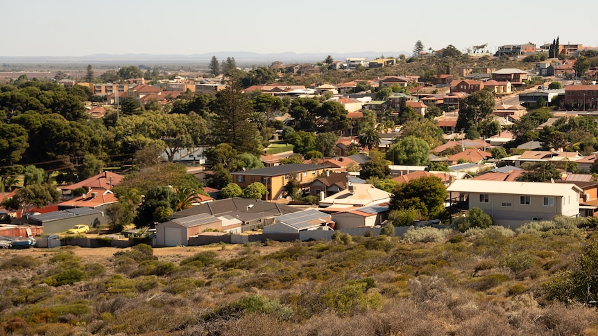 A landscape view of trees and homes at Whyalla