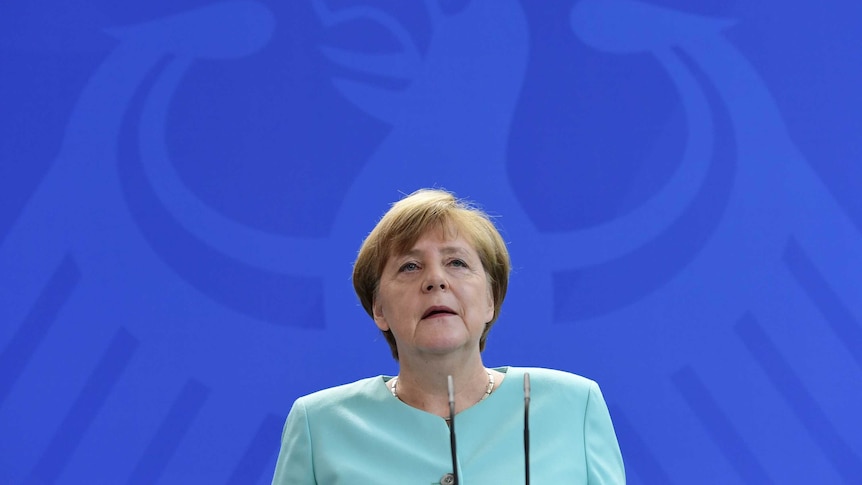 German chancellor Angela Merkel addresses journalists to discuss the so-called Brexit referendum at the Chancellery.