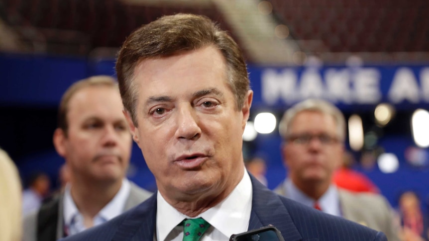Donald Trump's campaign chairman Paul Manafort talks to reporters in July 2016.