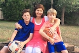 Anita McGrath, 47, with her two sons in Brisbane, on February 27, 2017.