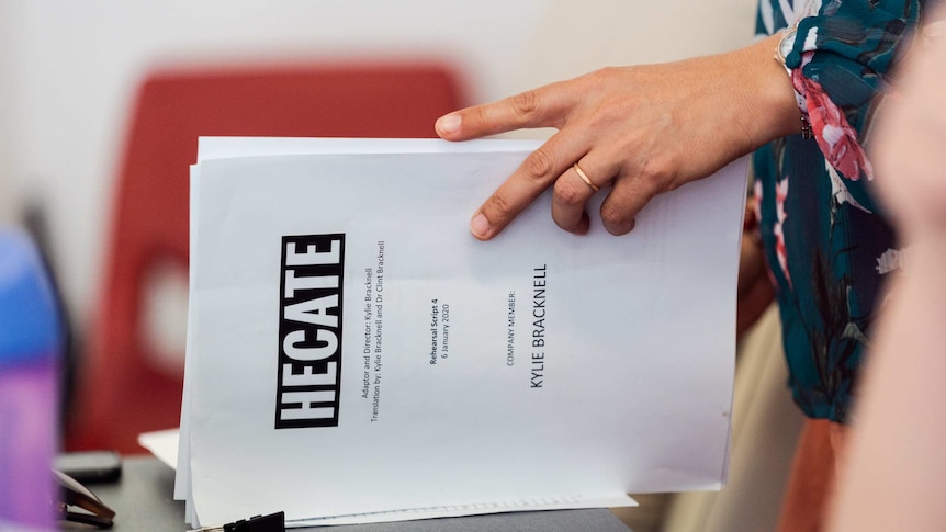 The cover of the script for Hecate.