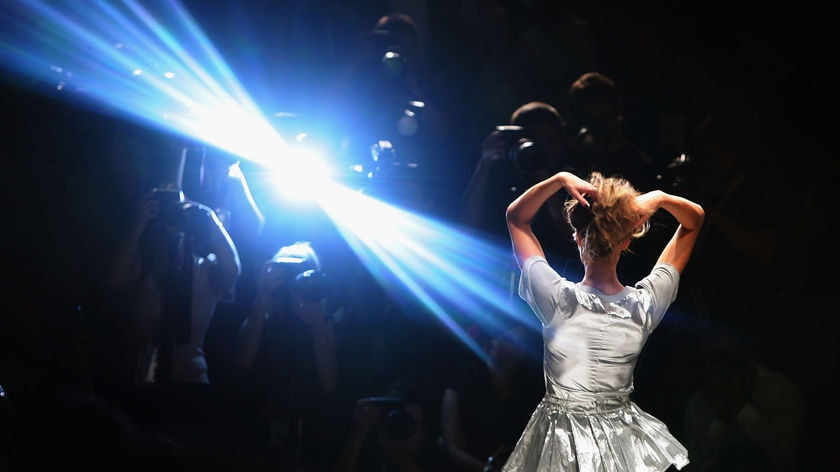 A model showcases an outfit on the catwalk during Australian Fashion Week. (Getty Images: Ian Waldie)