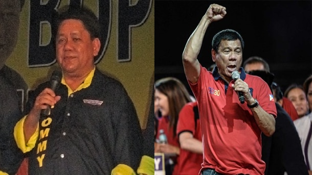 New Cebu city mayor Tomas Osmena (L) and president-elect Rodrigo Duterte (R).