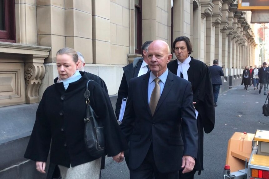 Clifford Gerathy walks outside the Victorian Supreme Court in Melbourne.