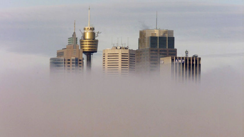 Tall buildings in Sydney's central business district pierce through a dense fog [File photo].